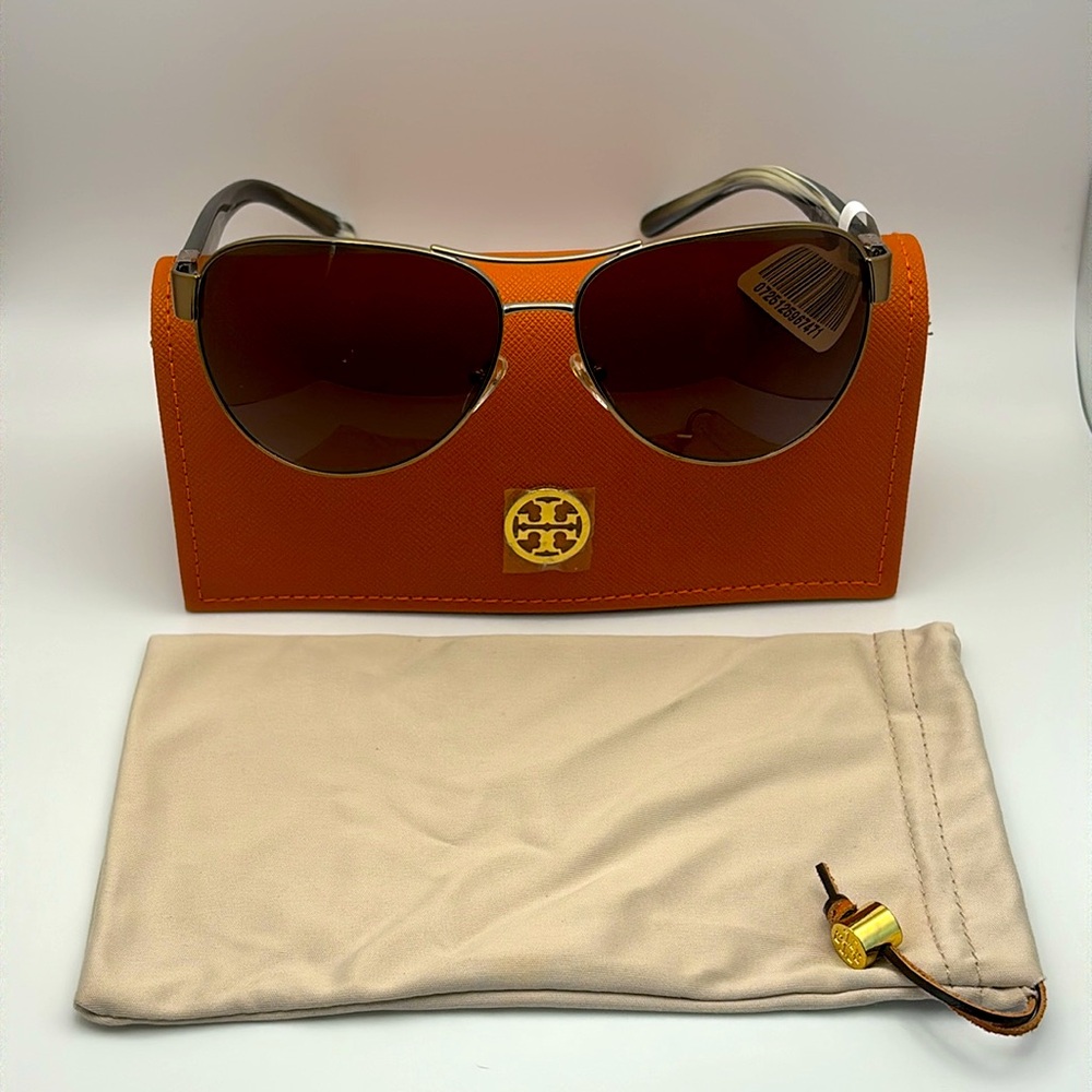 Tory Burch Sunglasses Polarized Metal Aviators